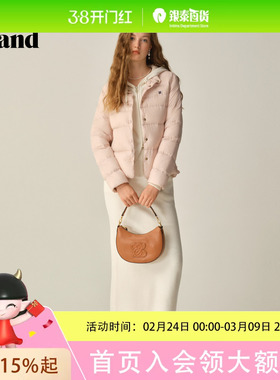 Eland衣恋羽绒服女小立领轻薄长袖通勤外套