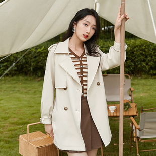 香影风衣女中长款宽松休闲小个子外套
