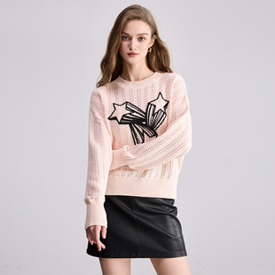 镂空针织衫 百家好温柔风设计感毛衣女秋季 女 House Basic