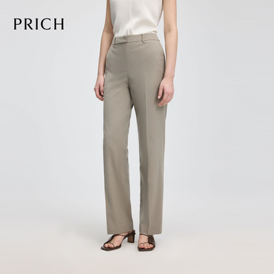 PRICH气质通勤西装裤2025夏季直筒裤宽松长裤子女PRTCF2302M