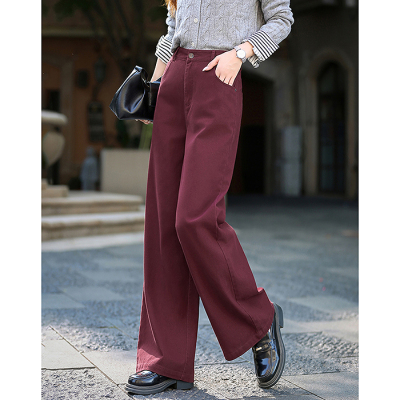 dme德玛纳【进入时尚赛道】秋季简约风时髦铆钉直筒宽松藏肉小个子女休闲裤G540322242305