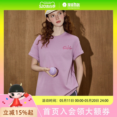 coolhut美式宽松纯色简约休闲短袖2025夏季女式T恤多巴胺字母