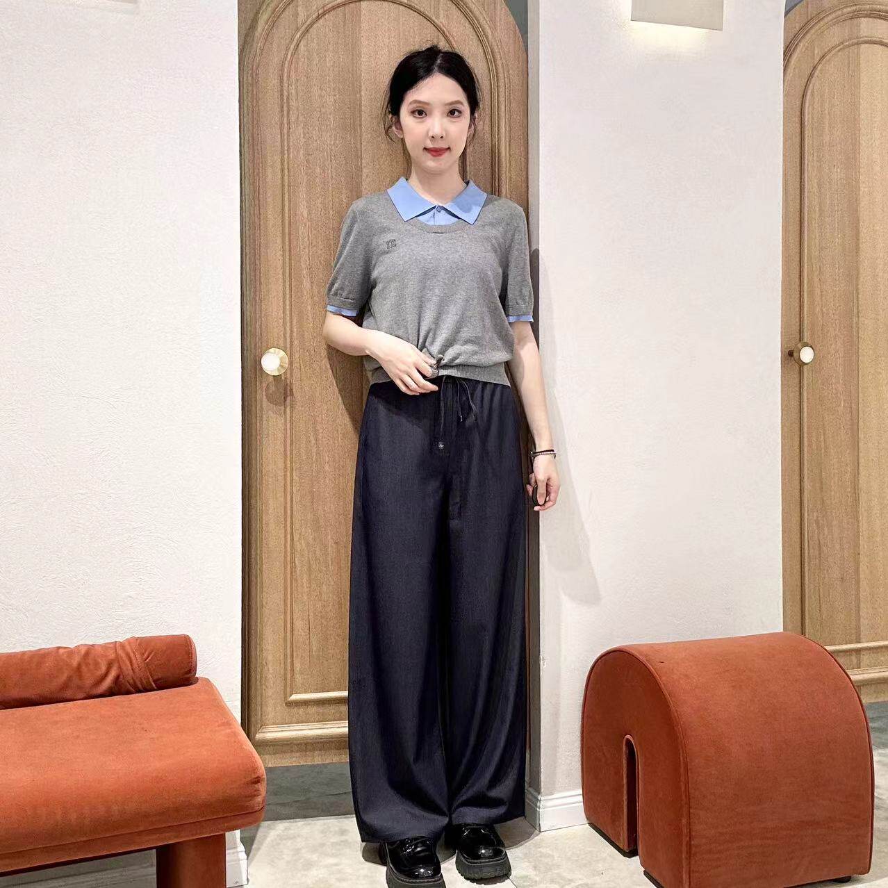 伊芙丽女士休闲简约裤子1G4150501-1