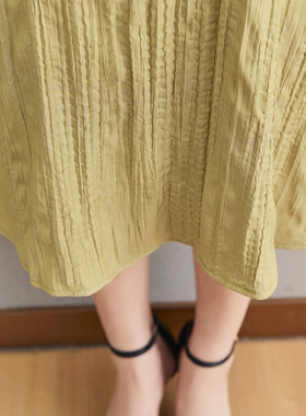 KCOR女士夏季赫本风宽松侧口袋吊带连衣裙9K0B73891