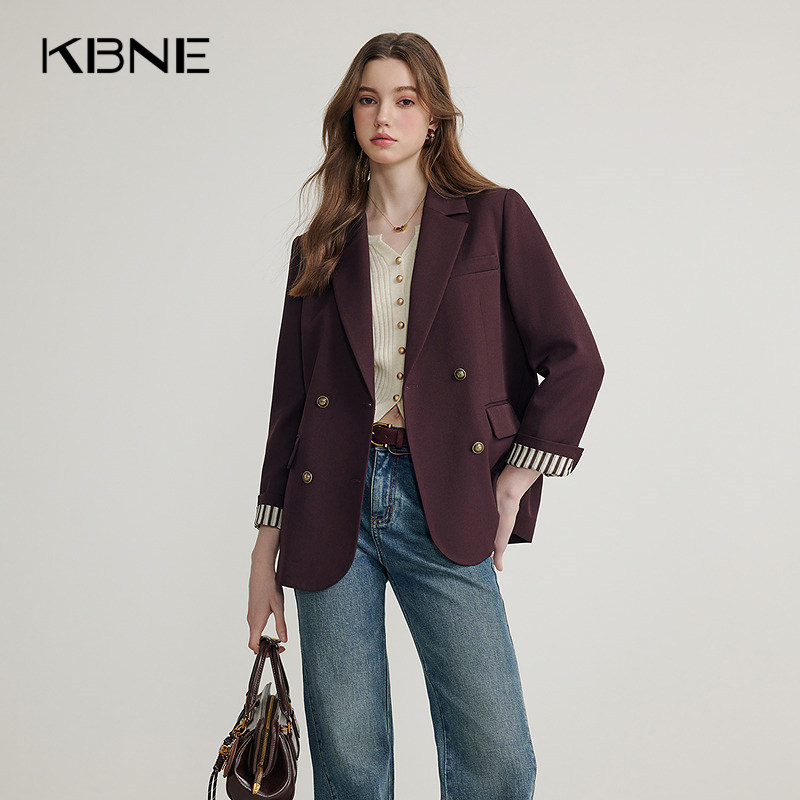 西装外套女kbne春秋长袖西服小个子上衣学院风外衣750111910