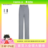 高腰金属马衔扣2025夏季 裤 通勤干练直筒西装 Scofield女装