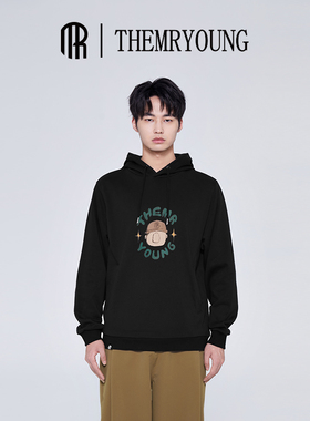 THEMRYOUNG密特扬中性连帽卫衣扬仔印花上衣2024秋冬潮牌24MY1MTK019