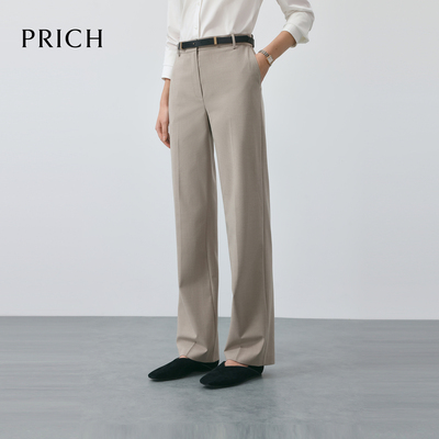 PRICH时尚简约职场直筒西装裤2025秋季新款商务通勤显瘦长裤女