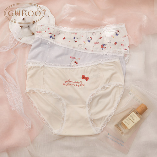 Gukoo/果壳内裤女春夏HelloKitty联名莫代尔女士内裤组合3条装825027831H05