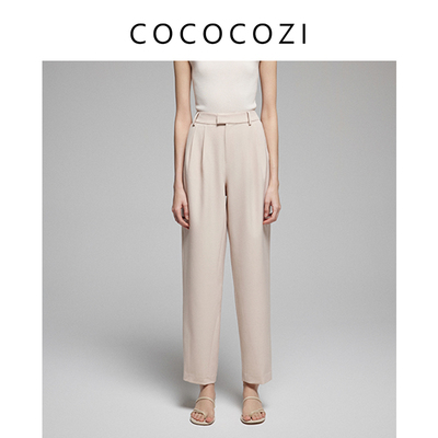 COCOCOZI秋直筒长裤女显瘦纯色休闲裤子241CO041K