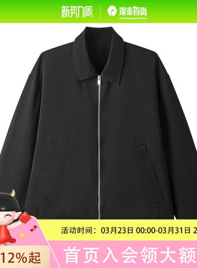 gxg.jeans男装 黑色基础宽松行政夹克翻领夹克外套男 J25D213060