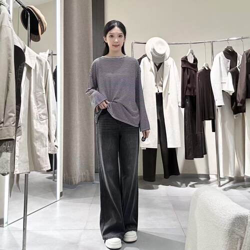 NUTS女士简约时尚水洗牛仔长裤6351102A1