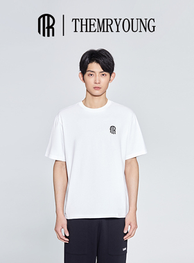 THEMRYOUNG密特扬潮牌短袖T恤男女同款2024夏装哥特Logo上衣24MY1MTA018