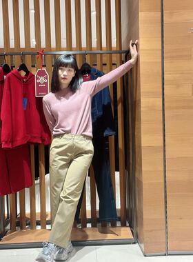 菲姿女士时尚简约休闲长裤F3A229