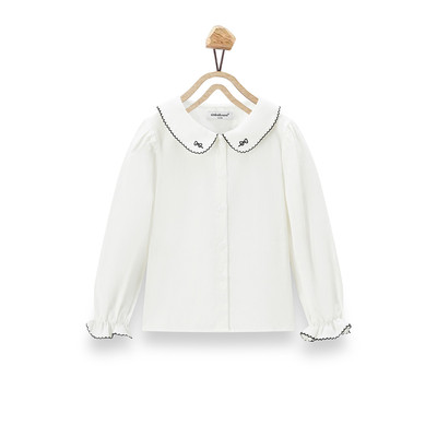simba&nana/辛巴娜娜女童舒适时尚花边长袖衬衫G2CS13201