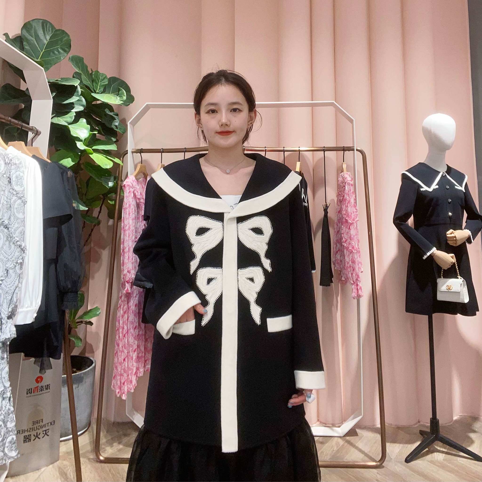 可可尼 女士甜美优雅毛呢外套23410AF123153