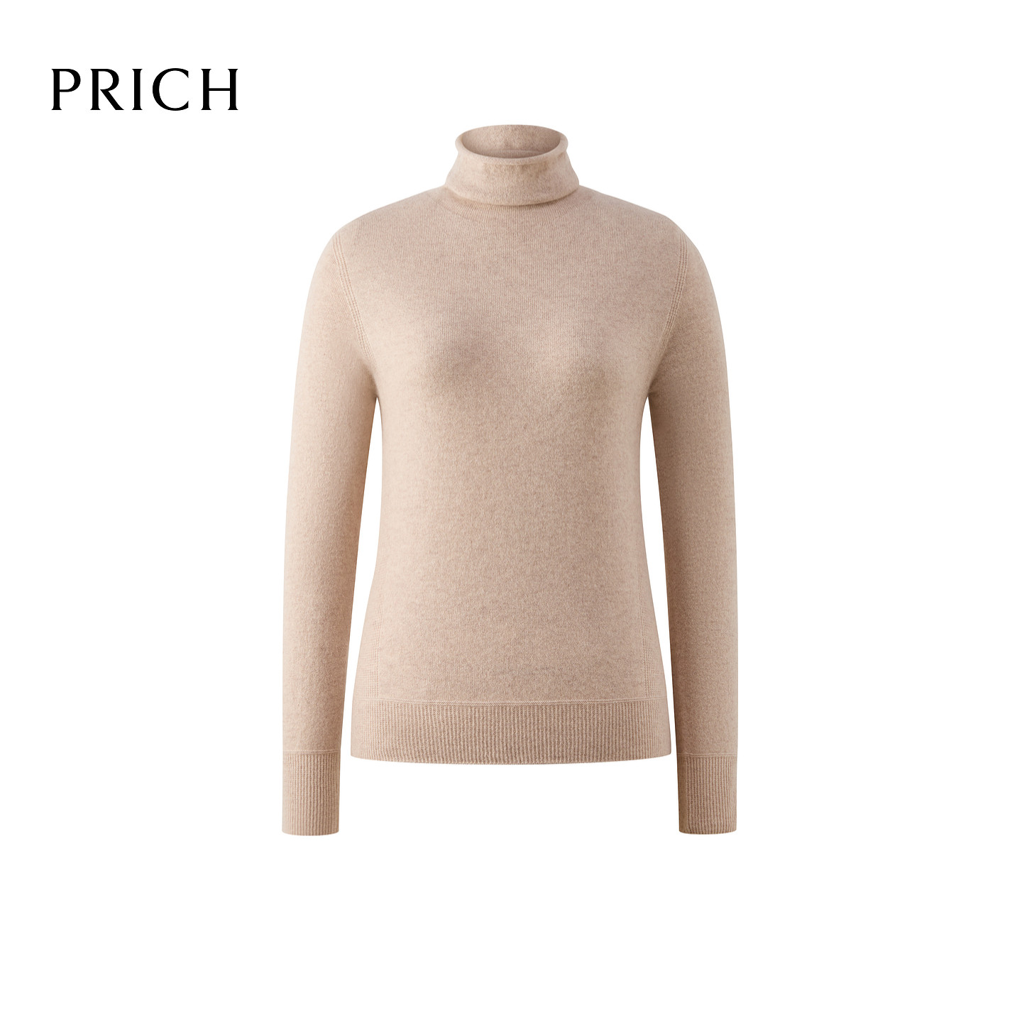 PRICH简约知性慵懒风高领卷边纯色针织衫2025冬毛衣打底衫女PRKWF4903M