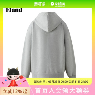 新款 Eland衣恋卫衣女时尚 休闲连帽抽绳拉链外套2025冬季