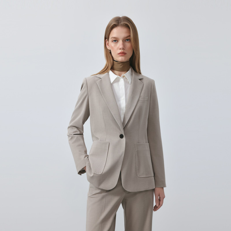 PRICH气质简约职场一粒扣西装高智通勤西服外套PRJKF4906E