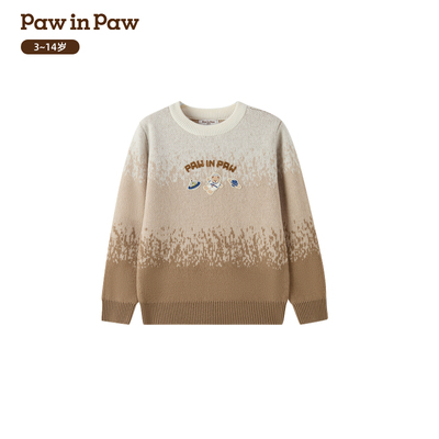 PawinPaw卡通小熊童装25年冬季款男童圆领毛衣