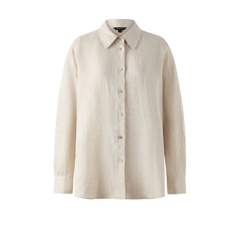 PRICH宽松休闲长袖衬衫2025夏季单排扣翻领通勤上衣女装PRYWF2601M