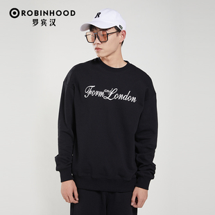 罗宾汉圆领卫衣字母印花棋盘格男女同款上衣6231032