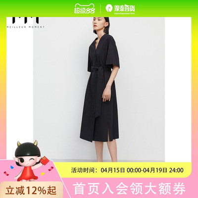 MM麦檬2022夏新款纯赫本风法式连衣裙5D4391241