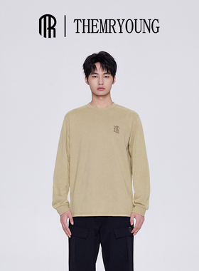 THEMRYOUNG密特扬水洗做旧男女同款上衣2024秋新款长袖T恤TB001