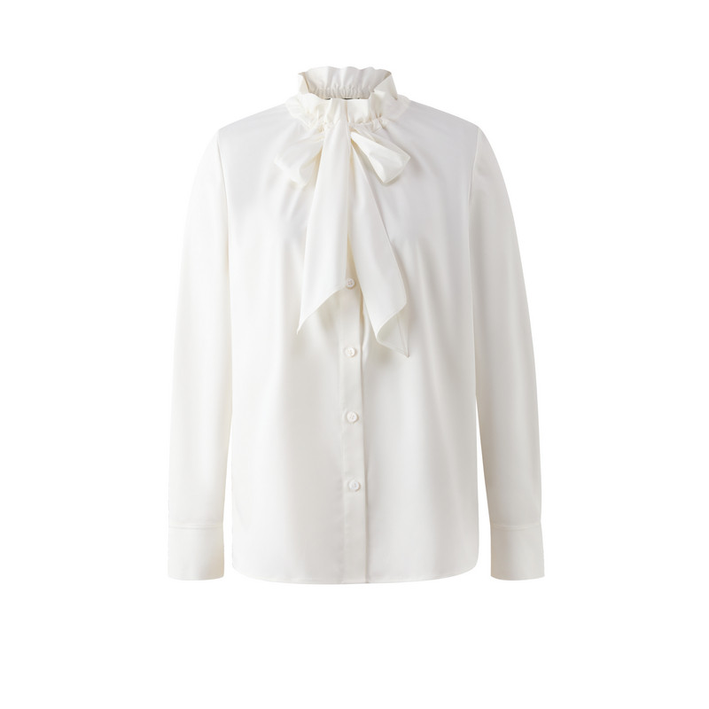 PRICH时尚法式复古飘带木耳边纯色衬衫2026春优雅气质上衣女PRYWG1204M