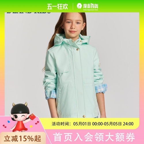 eland kids衣恋儿童装女童外套26年春新品轻户外休闲学院风连帽上衣EKJAG2321K