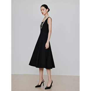 衣香丽影春款气质流行无袖背心小黑裙子BLY41402213