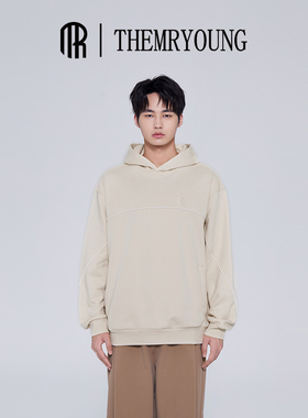 THEMRYOUNG密特扬连帽卫衣2024秋新款宽松刺绣工艺上衣情侣24MY3MTK027