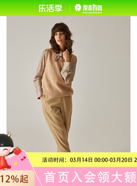 FLORA&AILEY芙罗拉裤子女夏薄款阔版直筒小脚裤九分休闲裤17316-2