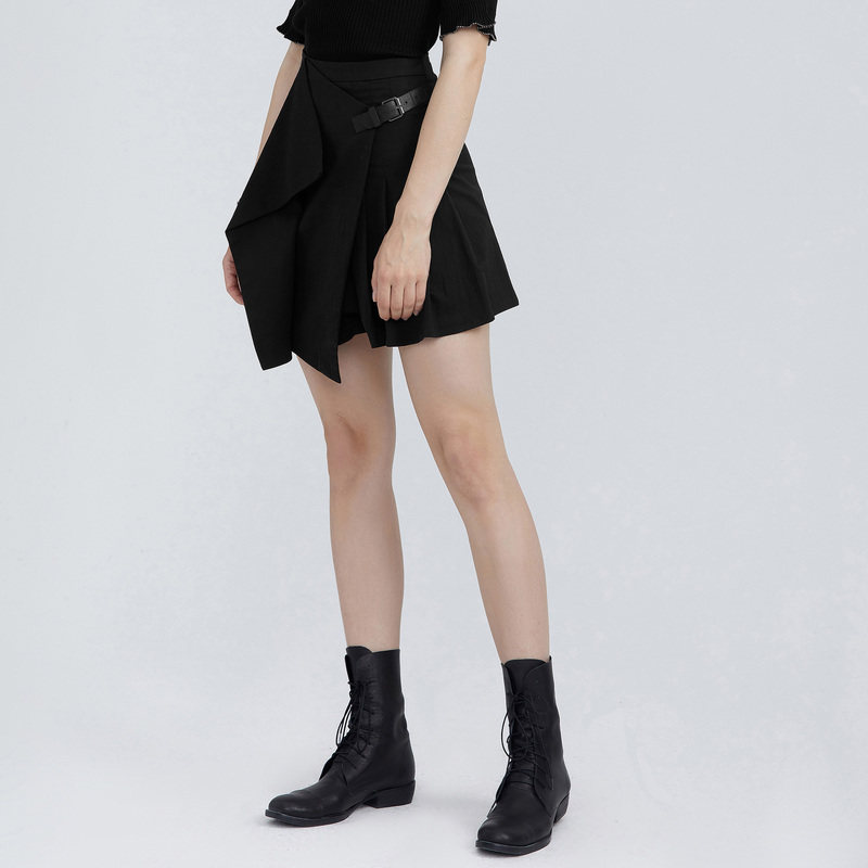 sdeer圣迪奥女装夏装个性不规则百褶裙短裙a字半身裙女S21281316