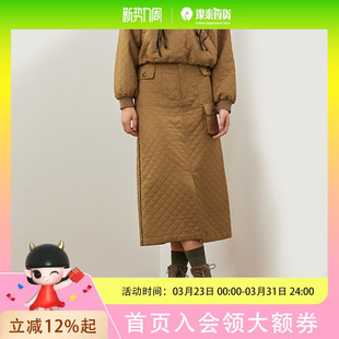 简约前开叉半身裙111E341168 女士时尚 pit 2023冬装