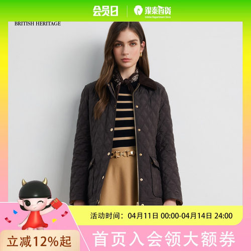 Scofield女装简约风菱格绗缝棉服外套