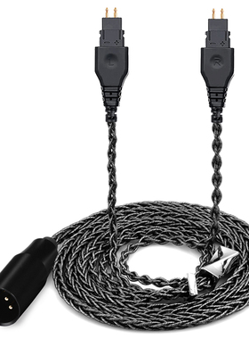 头戴式耳机线HD650 hd600平衡线HD660S HD580 4.4升级线XLR平衡版