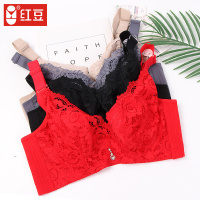 Hodo/红豆文胸软钢圈内衣聚拢D罩杯蕾丝网眼花边大胸mm女士胸罩