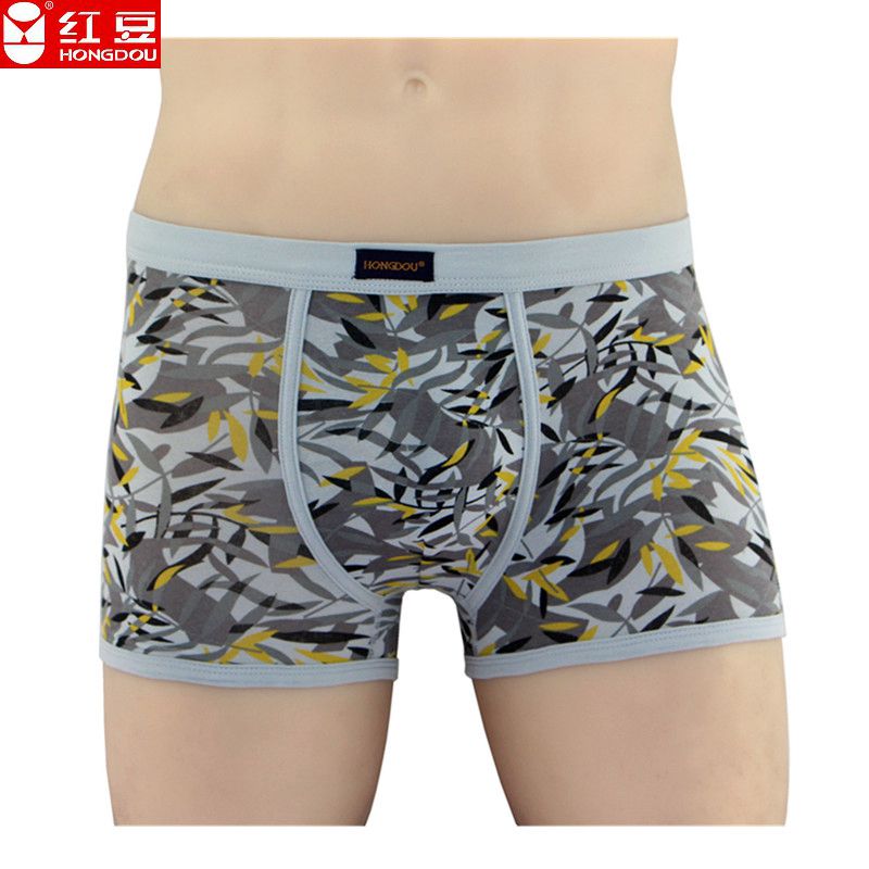 红豆弹力棉时尚休闲平脚内裤