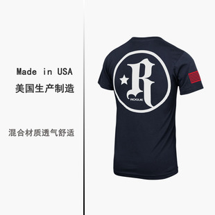 ROGUE美国造运动健身休闲短袖t恤撸铁力量举速干排汗训练吸湿黑色