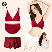 纯棉新娘新郎嫁娶内裤 红色内衣套装 情侣结婚本命年薄款 文胸女礼盒