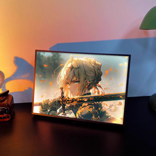 fate阿尔托莉雅Saber命运之夜吾王周边灯光画小夜灯二次元装饰画