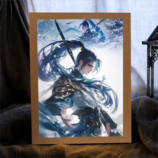 王者荣耀韩信周边灯光画盲盒相框礼盒卡片电竞房间卧室床头小夜灯