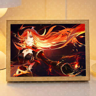 圆肾火神玛薇卡周边灯光画手办摆件礼物镜子小夜灯镜子吧唧装饰画
