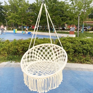 秋千户外庭院流苏摇篮椅吊椅编织阳台吊篮懒人可折叠简易悬挂摇椅