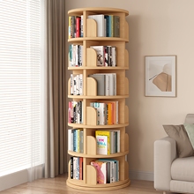 实木旋转书架360度书柜简易家用客厅可移动儿童落地置物架绘本架