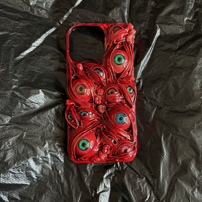 手工定制立体暗黑风手机壳