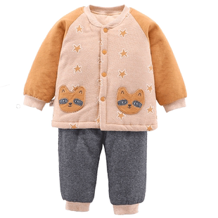 小数点童装儿童套装女宝棉衣男孩棉裤冬新款加棉加厚外套裤子