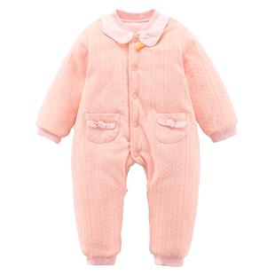 小数点童装婴儿连身衣开档加棉衣男宝宝爬衣女连体衣新款哈衣