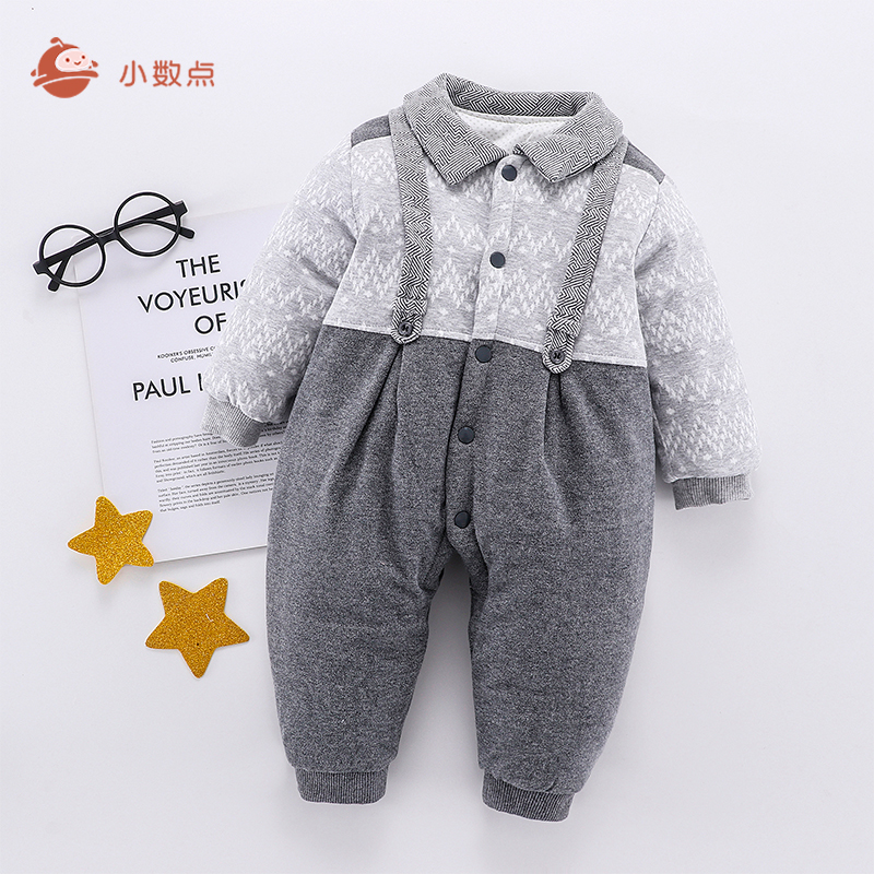 小数点开档2020年冬季夹棉连体衣